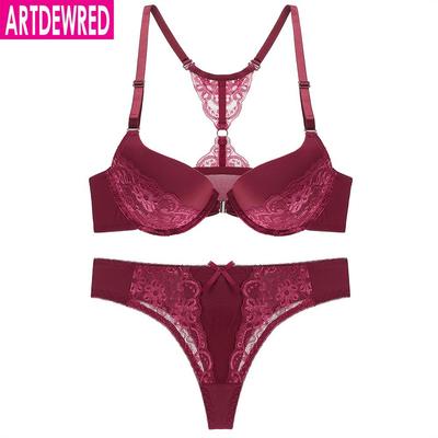 Artdewred Sexy Push Up Bra and Panties Set Front Closure Seamless Underwear Sets For Woman Beauty