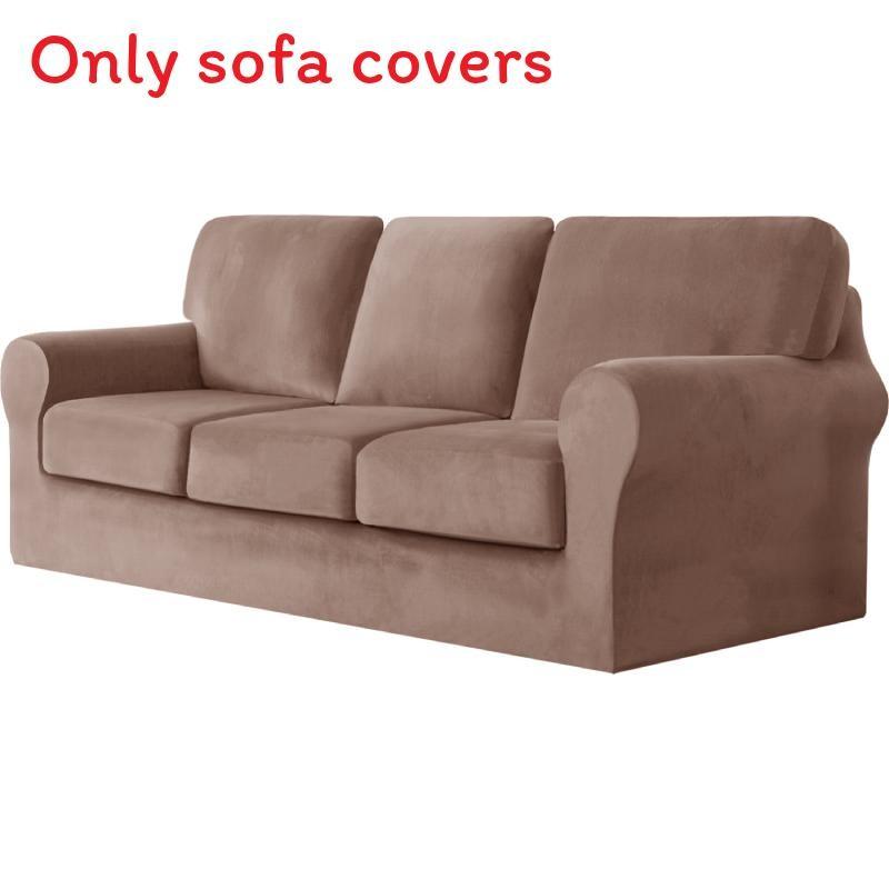 Elastic Polyester Sofa Cover For One Two Three Seat Sofas With Antiwrinkle And Easy Clean Functionality