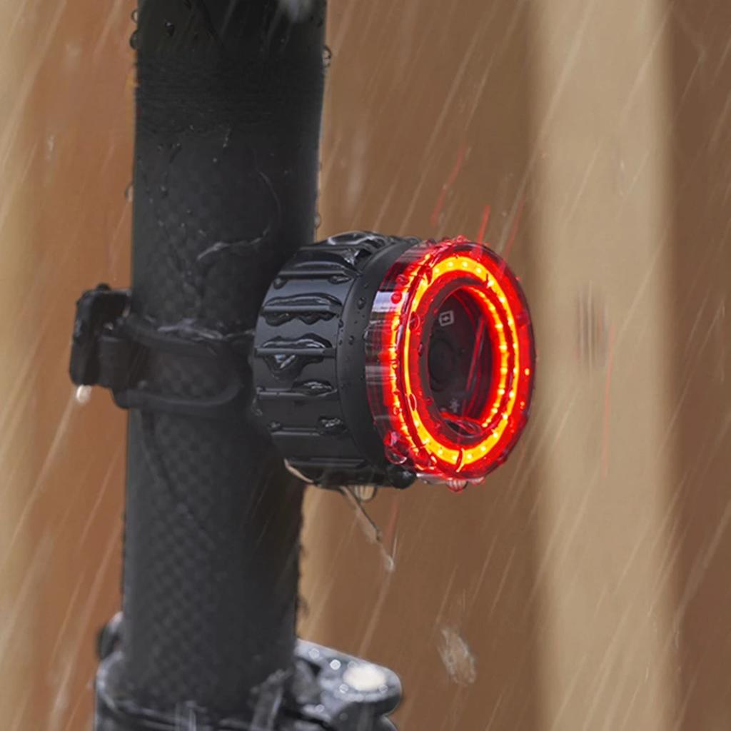 Bicycle Rear Light USB Charging High Visibility Multifunction Flashing With Brake Sensor Tail Light MTB Road Bike Lamps
