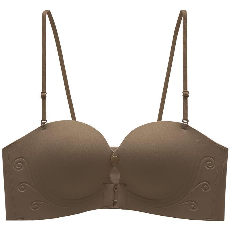 Push Up Straless Bra Women Front Closure Bras Sexy Underwear Soft Wireless Brassiere Non-Slip Bralette Solid Color Ladies Lingerie