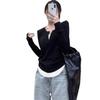 New Women's Long Sleeve Fake Two-Piece T-shirt for Autumn and Winter