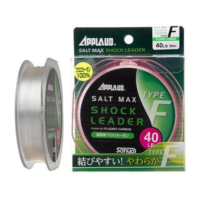 Líder de Choque de Nylon Sanyo, Líder de Choque Tipo F Salt Maxx Aprovado, Fluocarbono, 30m, 100lb, Transparente Natural