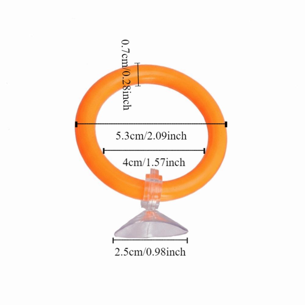 4PCS/SET Suction Cup Fish Training Ring Waterproof Colorful Fish Teasing Fish Tail Betta Training Circle Interactive Play