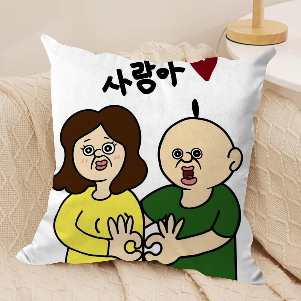 Funny Bbangbbangs Diary Cushion Cover Soft Plush Fabric Double-Sided Printed Sofa Cushion Cover For All Seasons Home Decor Gift