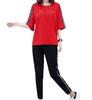 Jillua Jersey Sweatshirt Short Plus Solid Cute Loungewear Standard Women's Set, Sleeve, 3/4 Sleeve, Size, Color, Spring/Summer, (Red, 2XL, [Japanese