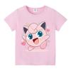 Pokemons T-shirt for Children Round Collar Clothing Pikachu Short Sleeve Kawaii Anime Clothes Cartoon Sunmer Tee Top Kids Gift