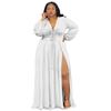 Plus Size Women's Sexy Slit Hollow Laced Dress
