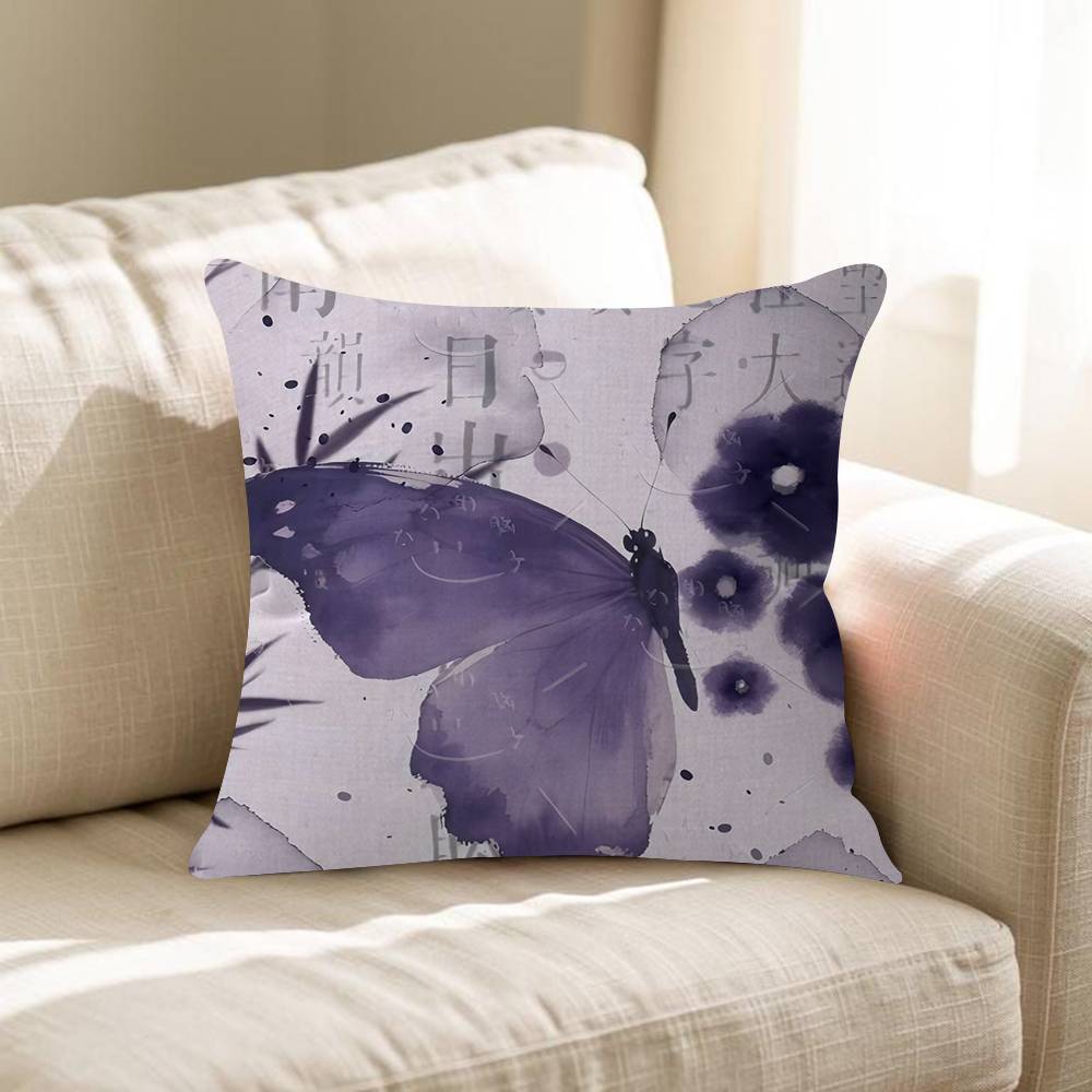 Purple Butterflies 4545cm Cushion Cover Pillow Cover Decor Pillowcase Home Pillowcase For Couch Pillow