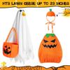 Halloween Goose Outfit for 23" Goose Statue Ghost Pumpkin Goose Costume Lawn