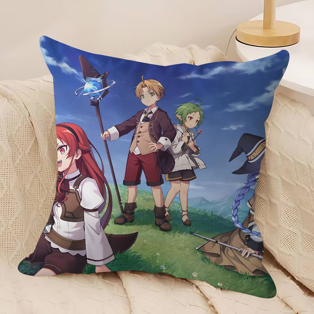 Mushoku Tensei Jobless Reincarnation Personalized Picture Text Home Decorative Pillows Household Gifts 45x45cm