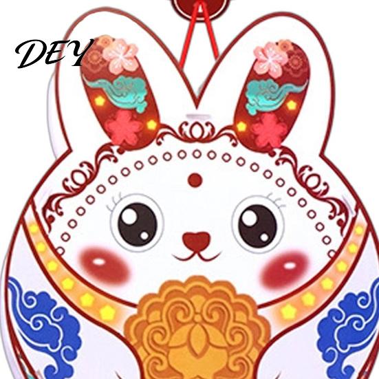 Cartoon Rabbit Lantern DIY Kit for Kids, Mooncake Bunny Material Retro Tassel Set, Handmade Crafts Mid-Autumn Festival Celebration Mid Autumn