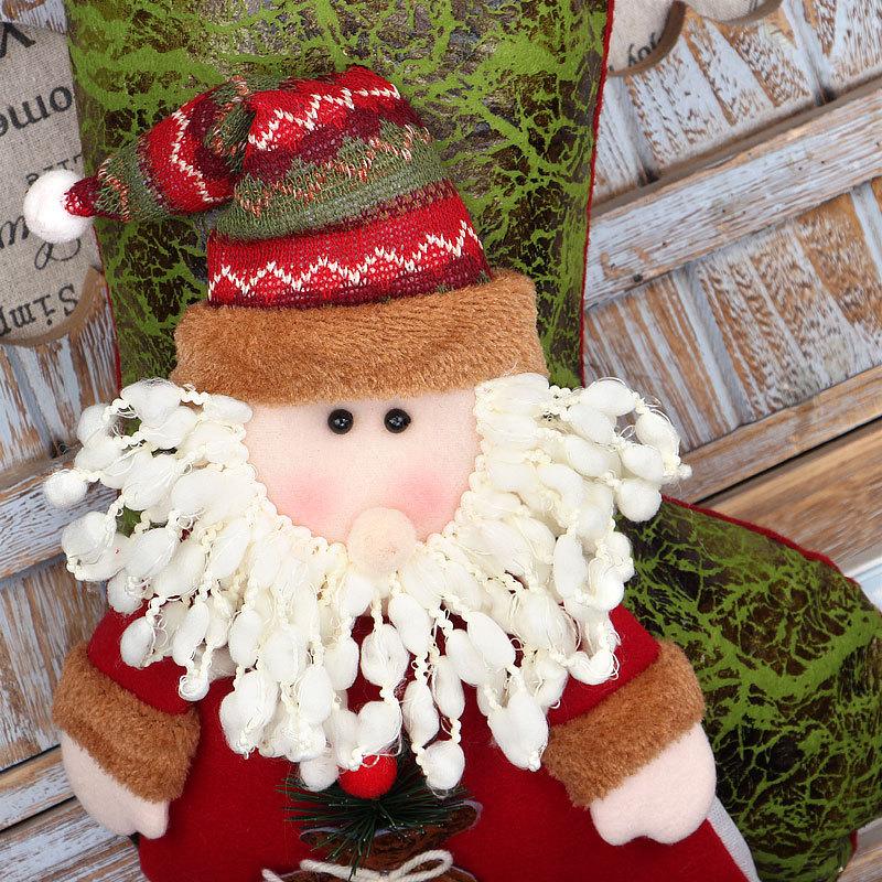 Christmas Stockings Socks Santa Snowman Hanging Xmas Tree Ornaments Christmas Decor for Home New Year Navidad Candy Gift Bags
