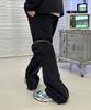 PEACEOFMIND Pocket Back Zipper Nylon Balloon Pants (Black)