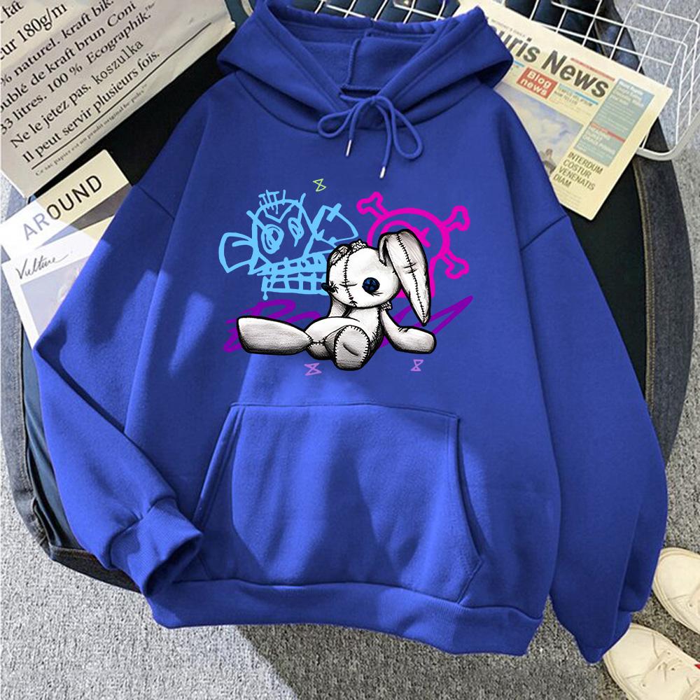Arcane Jinx Hoodie Monkey Doll Rabbit Graffiti Grunge Style Kpop Clothes Anime Sweatshirt Streetwear Unisex Women Fashion Hoody
