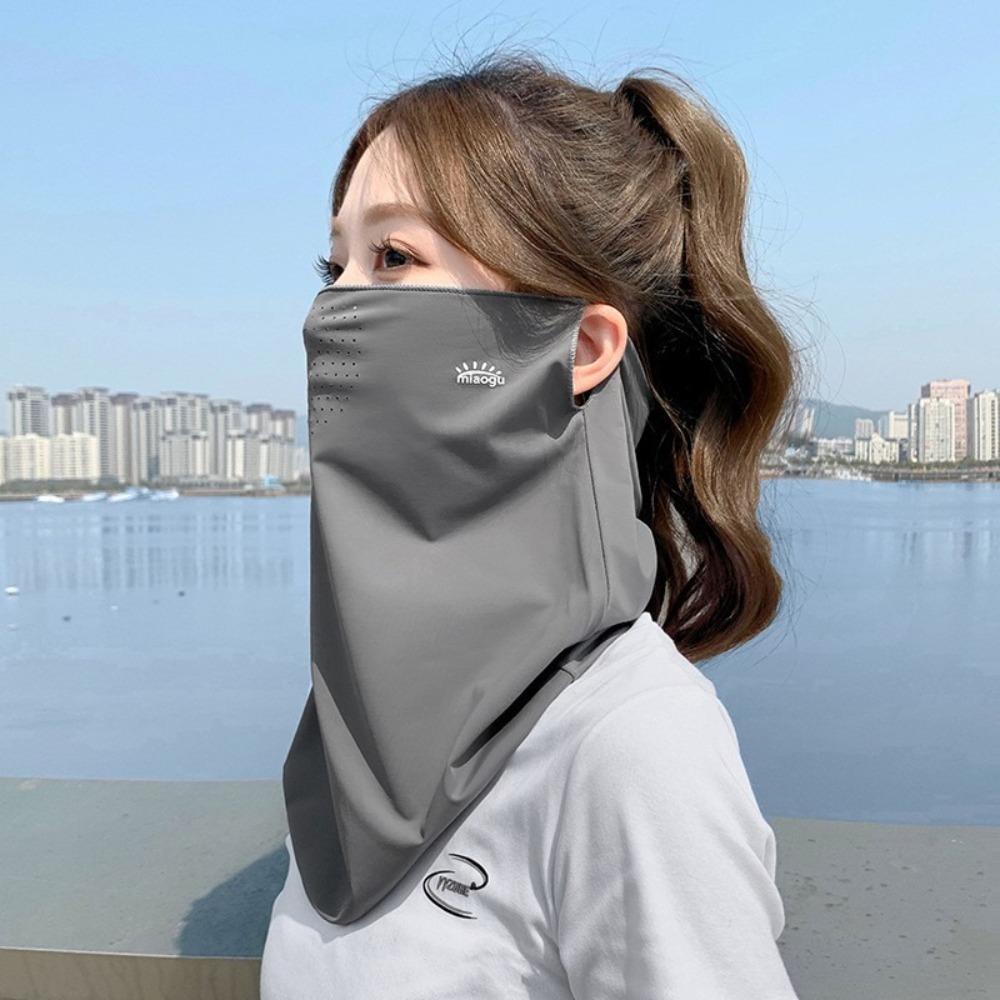 Breathable Ice Silk Sunscreen Masks Sunproof Long Neck Covers New Full Head Mask  Summer