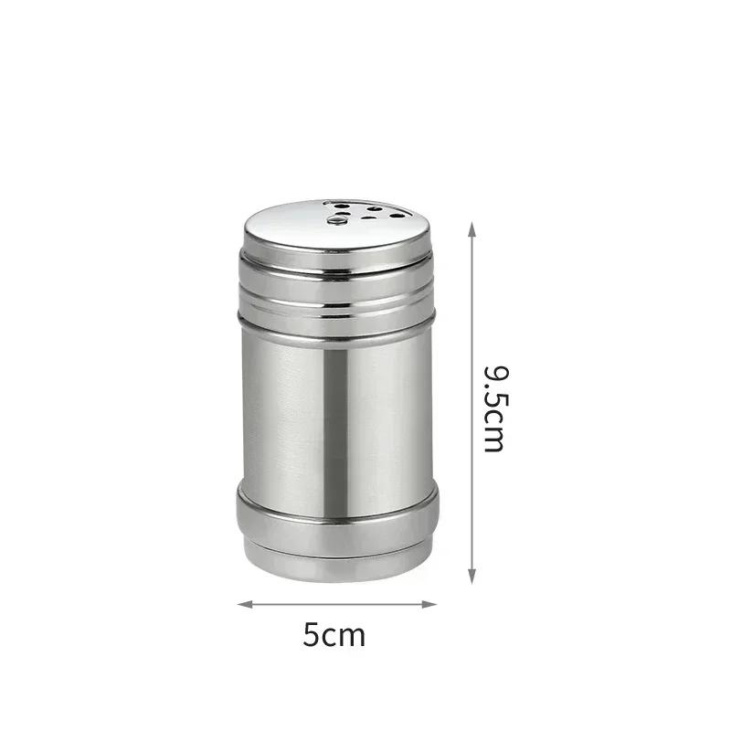 Stainless Steel Salt Spice Sugar Pepper Flavour Bottles Shaker, Airtight, Rotatable Seasoning Shaker, Kitchen Gadget