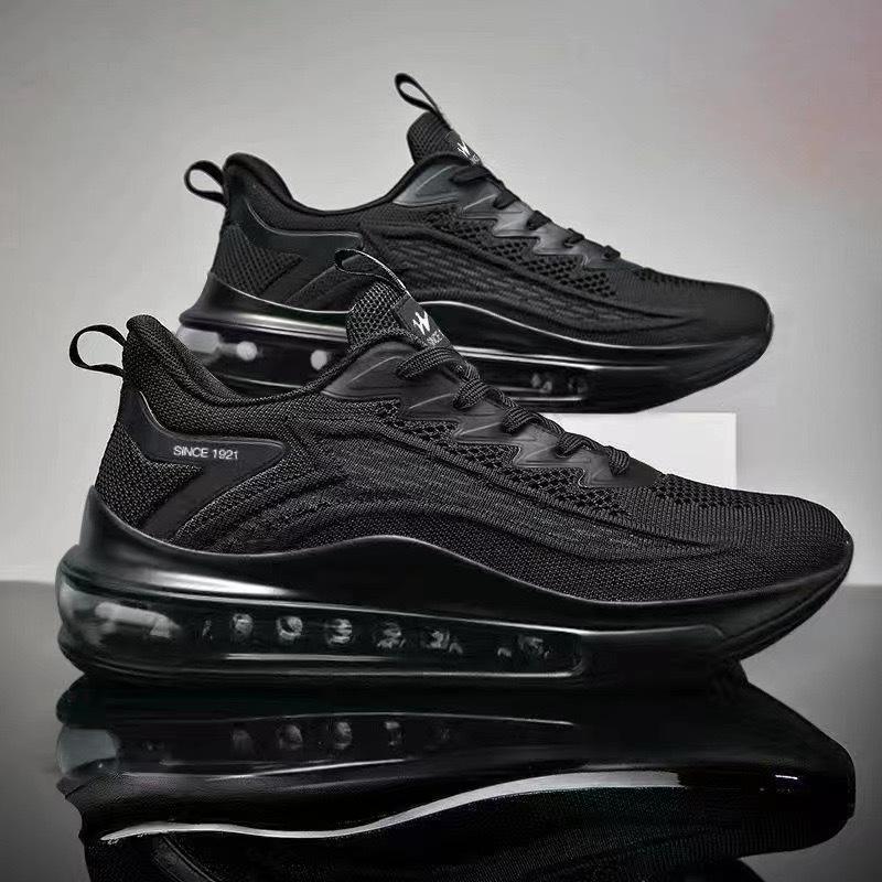 Spring 2025 New Men's Shoes Fly-woven Mesh Breathable Sports Shoes Casual Shoes Air Cushion Shock Absorption and Height Increase Running Shoes