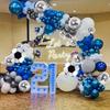 136PCS Football Themed Balloon Arch Wreath Set for Birthday, Football Themed Fan Gatherings, Summer Party Decorations