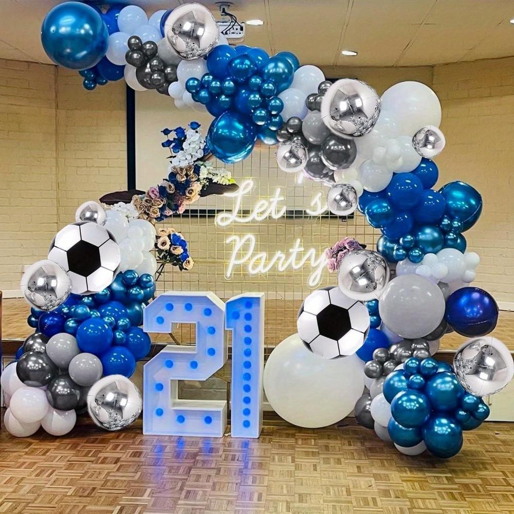 136PCS Football Themed Balloon Arch Wreath Set for Birthday, Football Themed Fan Gatherings, Summer Party Decorations