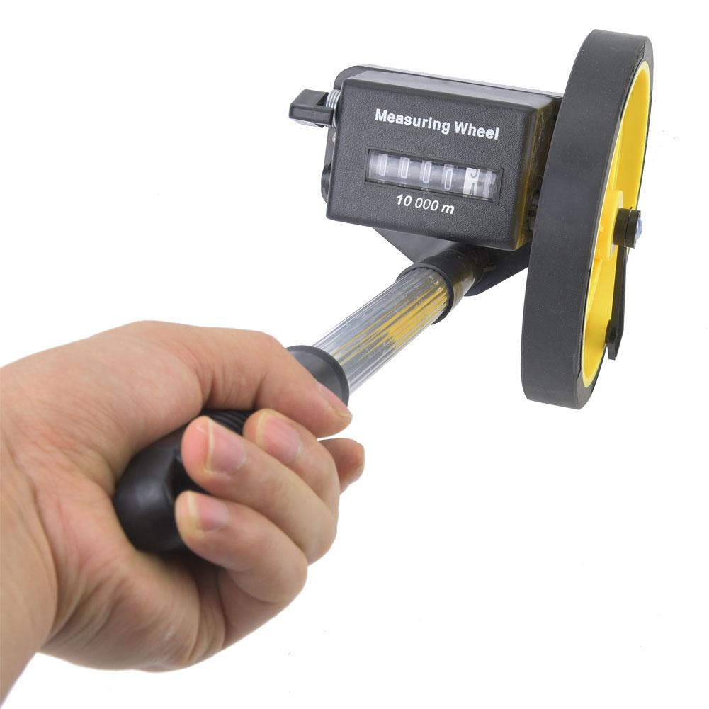 Distance Measuring Wheel Accurate 0. 9.9m Mechanical Double Collapsible One Key to Reset Kickstand to Keep Stand Starting Point with Telescopi