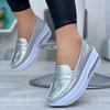 Fashion Plus Size 43 Women Casual Flat Shoes Woman Fashion Round Toe Low Top Wedge Platform Sneakers Comfort Non Slip Female Loafers