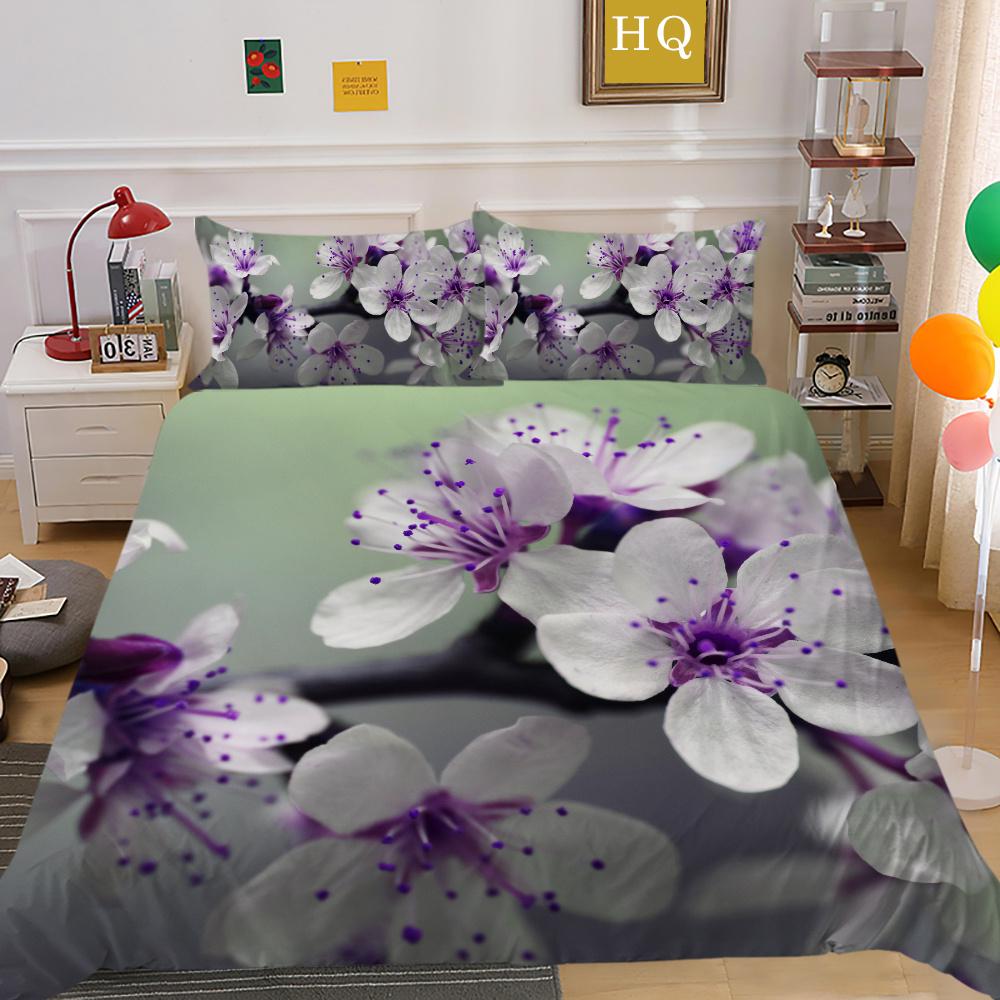 3D Flowers Printing Bed Cover King Size Bed Clothes Polyester Bedspreads Girl Fashion Home Bedclothes