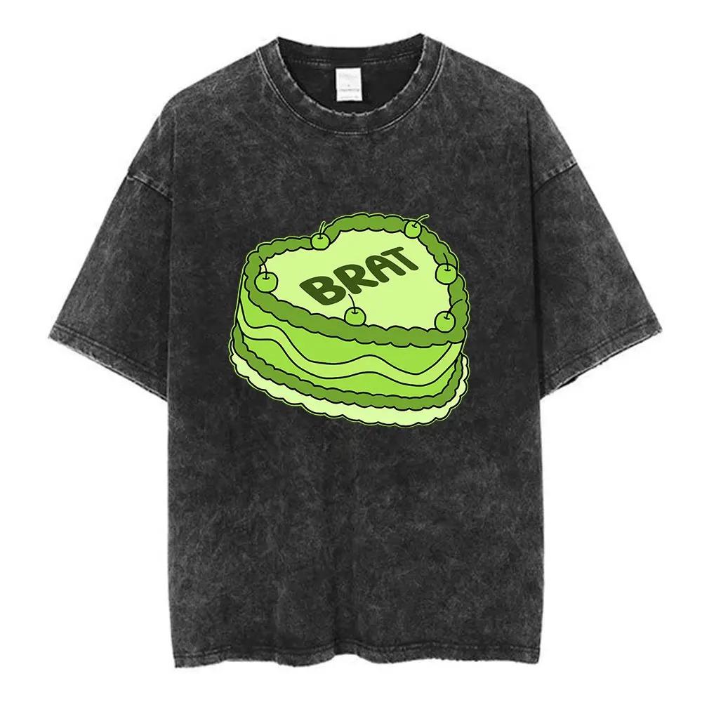 Charli Xcx Crash Album Graphic Print TShirt Unisex Women Vintage Washed Oneck Cotton Summer Gothic YK Loose Casual Oversized Tee