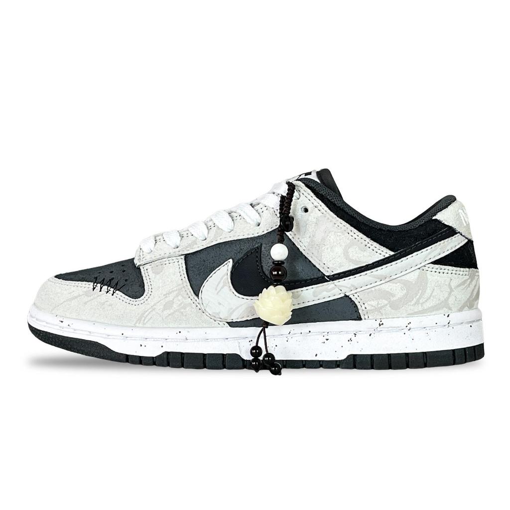 Nike Dunk Ink Lotus Slip Resistant Abrasion Resistant Low top Skateboard Shoes Unisex Black HV1800-101(Team257-)