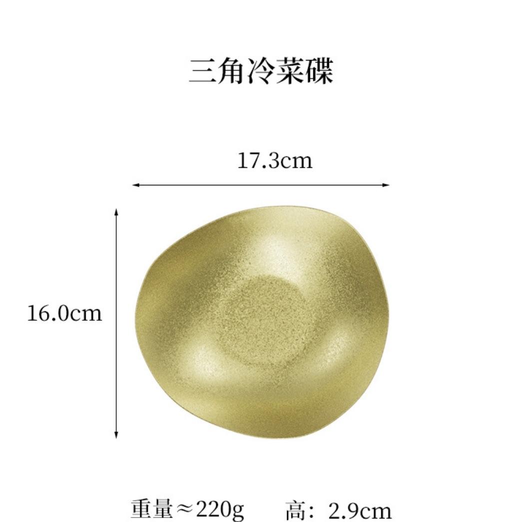 

304 Stainless Steel Gold Retro Snow Gold Disc Art Display Plate Barbecue Hotpot Restaurant Western Restaurant Dish Plate