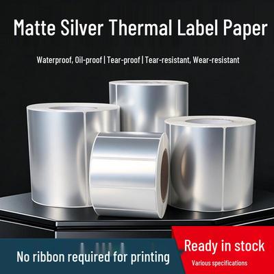 High-Durability Thermal Label Paper: Waterproof, Oil-Resistant, Heat-Resistant, Adhesive Barcode Stickers for Fixed Assets