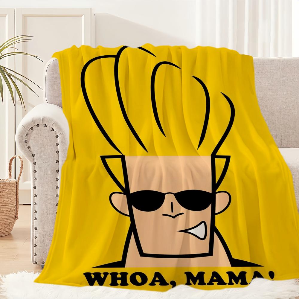 Cartoon J-Johnny B-Bravo Blanket Plush Nap Sofa rug for Living Room Warm Office Bedroom Birthday Home Travel Kid Gifts