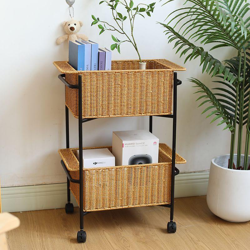 Multi-layer Mobile Cart Storage Rack Floor Standing for Living Room Bathroom Kitchen High Appearance Snack Organizer