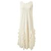 Textured Ruffle Sleeveless Embroidered Maxi Dress