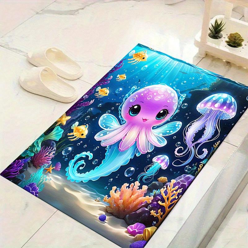 

1pc Underwater World Print Design Area Rug - Soft, Anti-Slip, and Durable Gaming Room Decor for Bedroom 60cm by 90cm