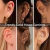 Yesteel 9 Pairs Gold Hoop Earrings for Women,Gold Plated Chunky Hoop Earrings Set for Women Hypoallergenic Thick Lightweight Earring for Womens