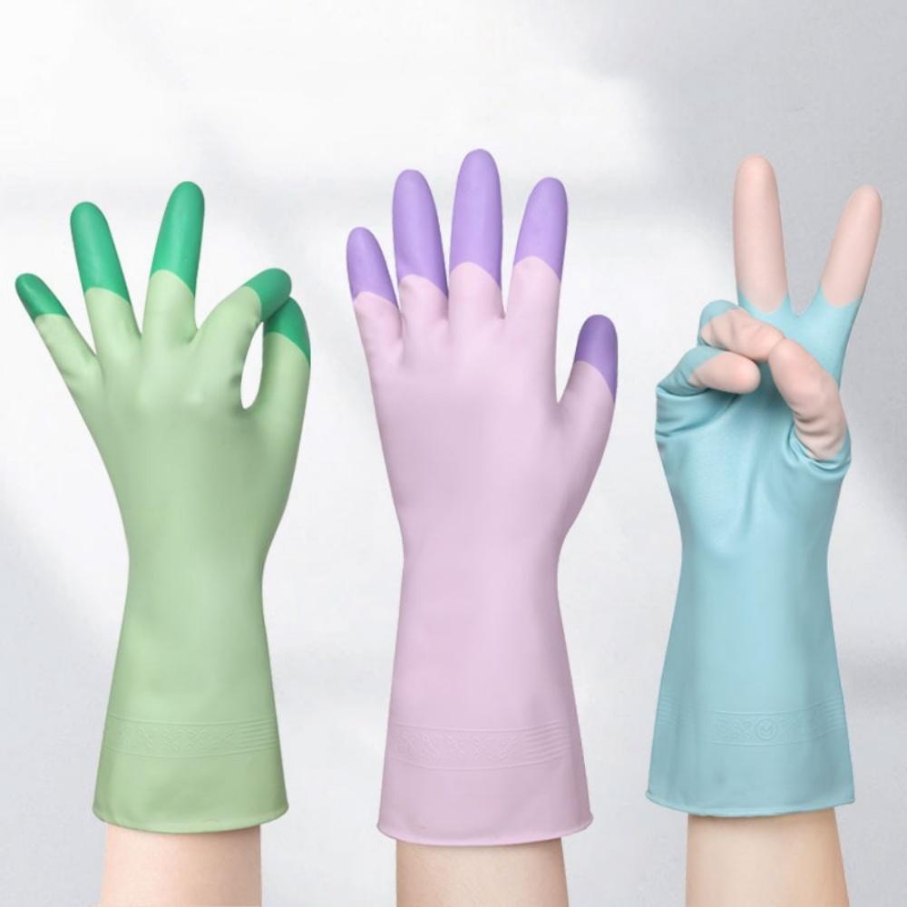 Household Dishwashing Gloves Women Washing Clothes Waterproof Wear Resistant Rubber Gloves Kitchen Cleaning Tools Tools