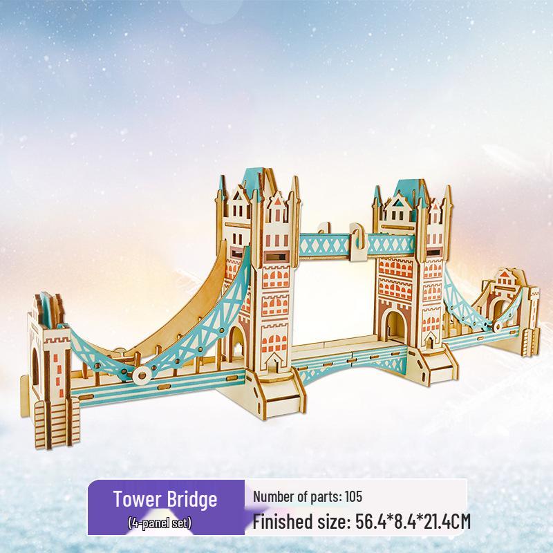 Challenging 3D Wooden Model Puzzle - Ancient Building Design for Adults