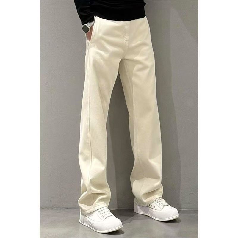 Autumn and winter ruffian handsome casual pants simple versatile and thin straight-leg pants high-end wear trendy men's loose pants