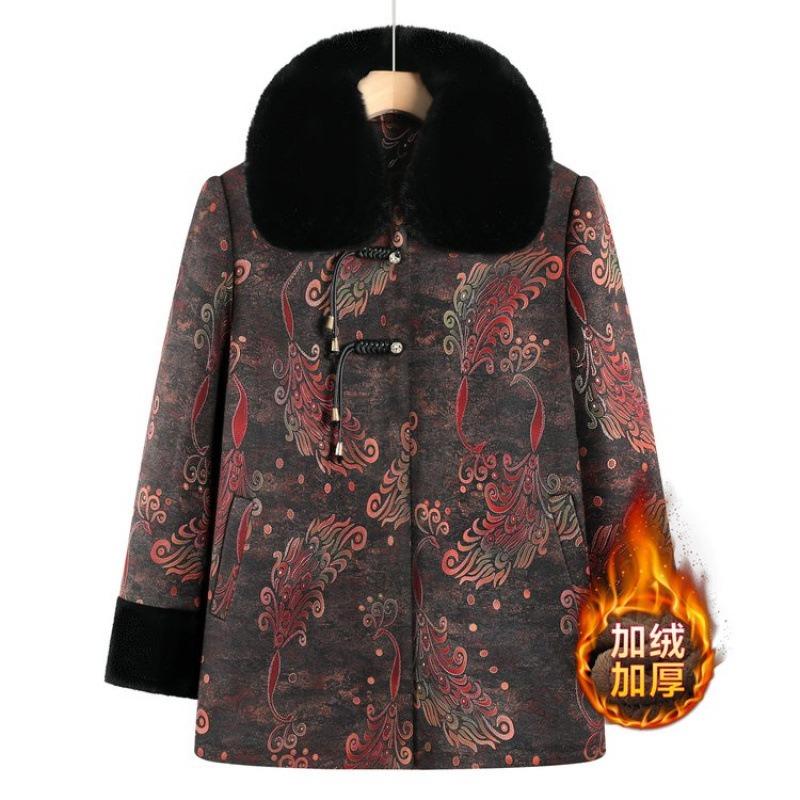 Winter coat women's cotton-padded clothes piled and thickened old lady cotton-padded clothes year-old winter cotton-padded clothes