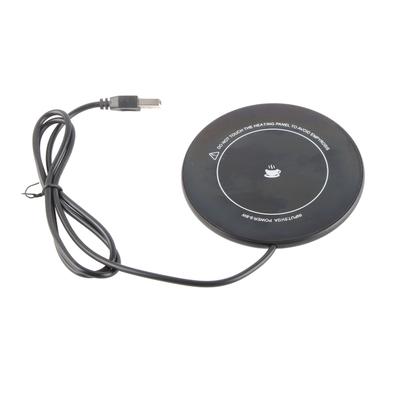 Cup Warming Coaster Black USB 40 Celsius  Constant Temperature Mug Heating Pad for Milk 10.2cm