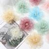 2/5Pcs 8cm Chiffon Fabric Flower For Hair Accessories Artificial Hairpin Accessories Flowers For Dress Wedding Bouquet Decor