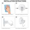 Suction Cup Does Not Damage Suction Cup Load Capacity No Screws Set of 4 WOVTE Hook, Strong, Walls, Hook, Transparent, 3kg, Required, Reusable,
