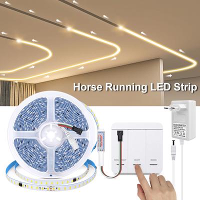 5m 10m/Roll Horse Running Race LED Strip Light 24V 120Leds/M Nastro luci acqua corrente con interruttore controller RF wireless