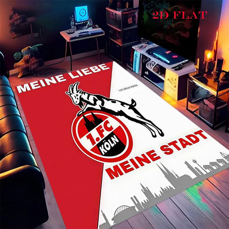 1. Poster FC Köln Tappeto per Soggiorno Camera da Letto Casa Decorazione Divano, Tappetino Antiscivolo per Giochi Bambini