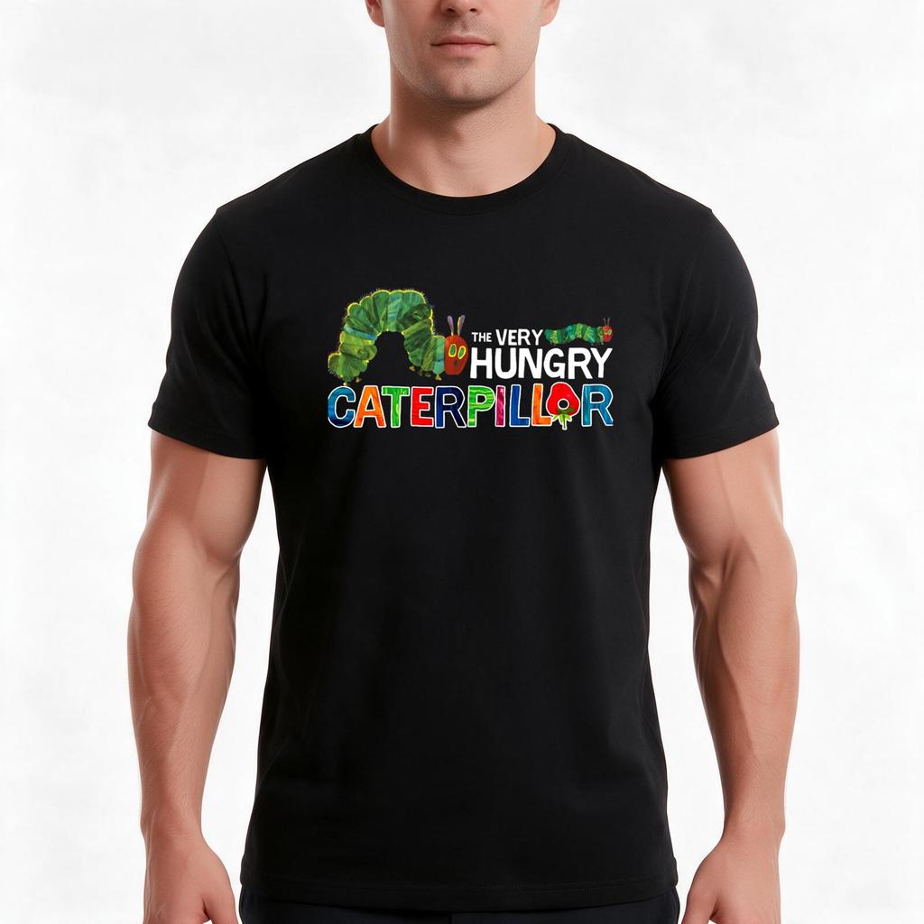 The Best To Buy Very Hungry Caterpillar 2 Black Tshirt Summer Casual Cotton Tee Oversized Streetwear Tops Unisex Unisex Unisex