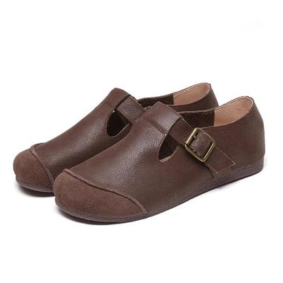 Mocassins en cuir faits main pour femmes style Mori rétro - Confortables & Polyvalents (2011-25)