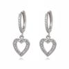 Gold Plated Heart Shaped Earrings for Women with Zirconia Embedded Copper Jewelry Clip On Fashion Accessories