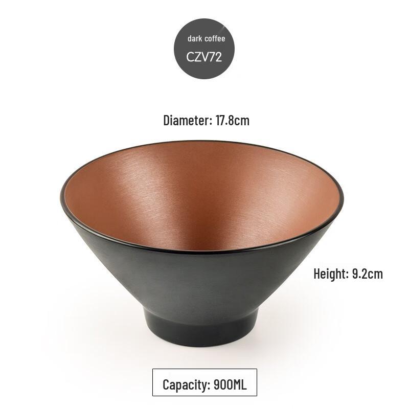Japanese Style Matte Black Melamine Noodle Bowl