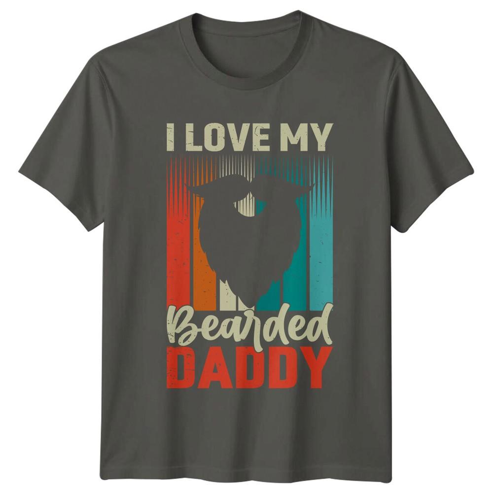 I Love My Bearded DADDY Funny Fathers Day TShirt S