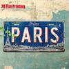 Paris Metal License Plate - Vintage French Cityscape Design, Blue Background - Heavy-Duty Aluminum Wall Decor